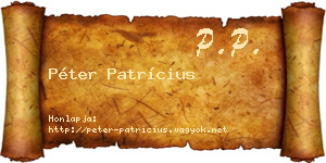 Péter Patrícius névjegykártya
