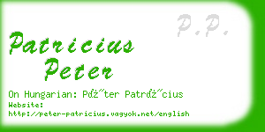 patricius peter business card